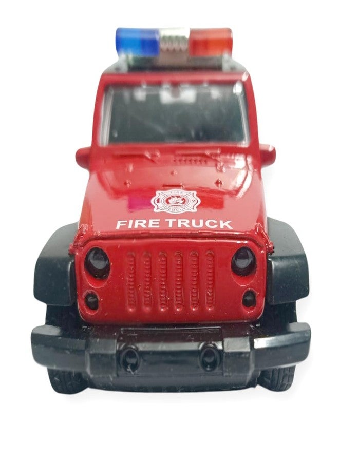 bilAnca One Metal Fire Truck Thar Car Alloy Body Diecast Cars Super Hot Toys Wheels for Kids Multi Color Assortment Pack of ONE (Thar RED) - Image 4